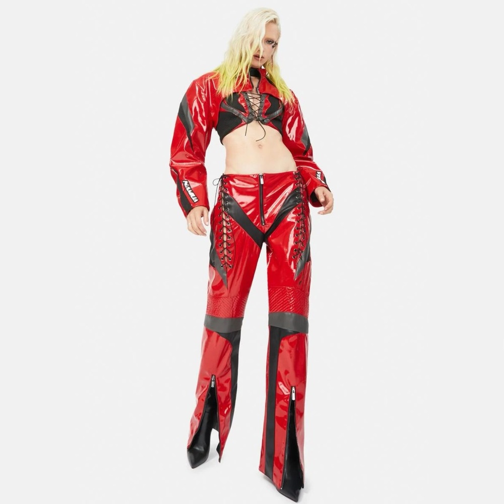 COPY - Namilia red patent sneaker moto set